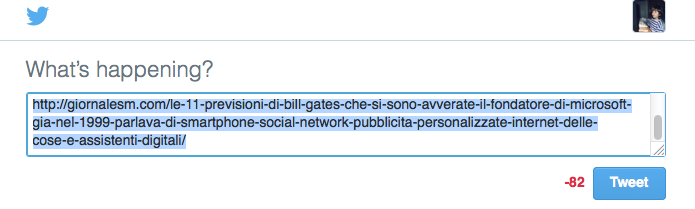 La Condivisione senza titolo su Twitter può sembrare spam